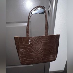 NWT - Faux Leather Tote Bag Brown